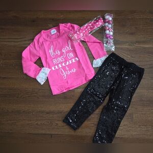 New Boutique Girls 3T "Jesus & Cupcakes" Outfit